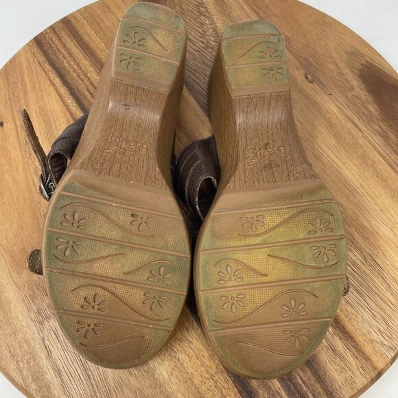 Dansko Jessie Clogs Womens Sz 40 US 9.5-10 Brown Platform Slip On Buckle Sandals - Picture 7 of 8
